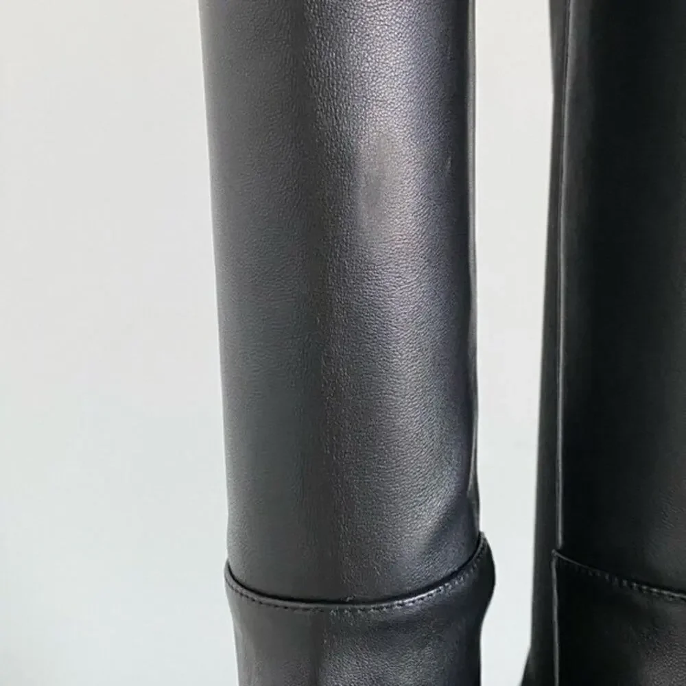Stuart Weitzman Gillian 60 Over The Knee Leather Boot Size 38.5 / US 8